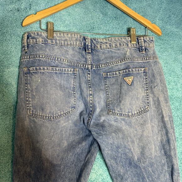 Vintage Guess Jeans Women’s 29 – TomBoy– Blue Distressed Denim Y2K Fits 32x26 - Picture 8 of 16